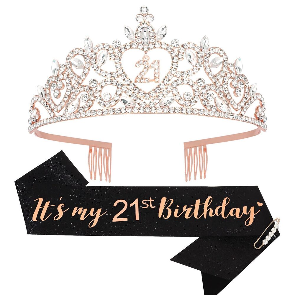 1936 Happy 21st Birthday Decorations for Her - Sash, Crown, and Gifts
